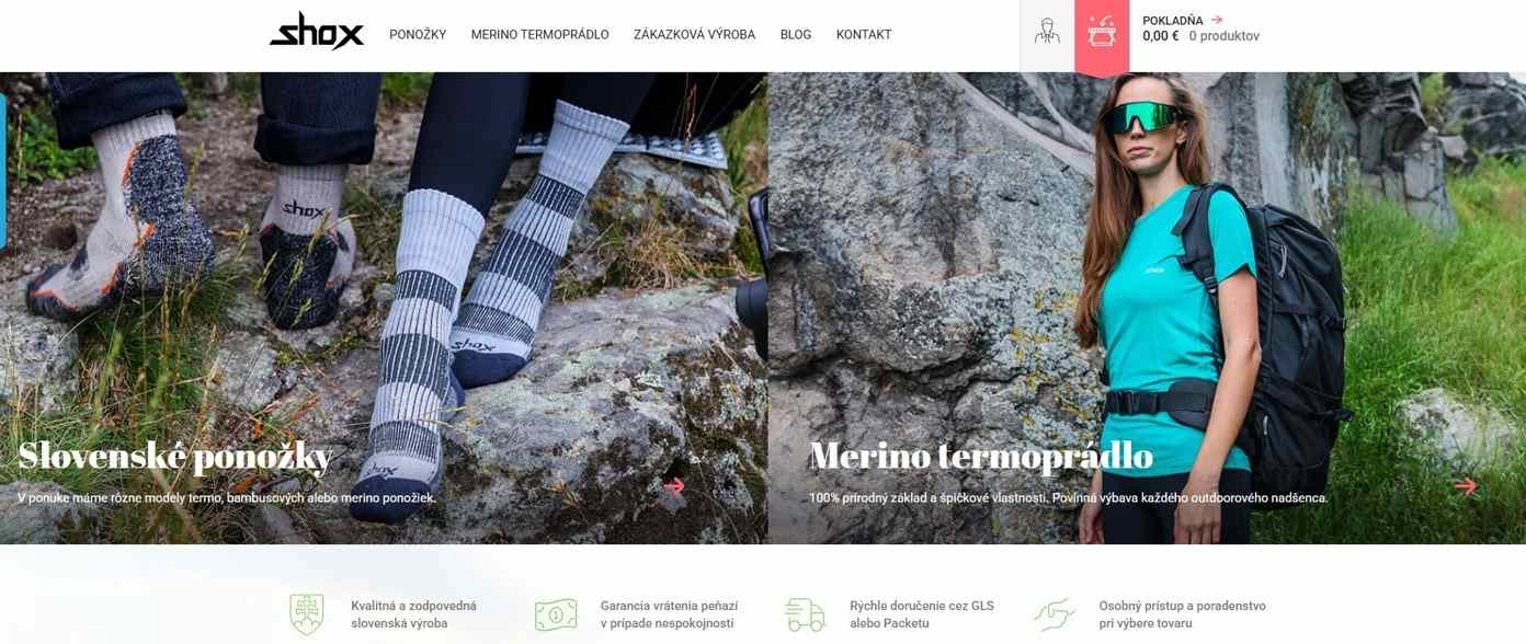homepage Shox kvalitné slovenské ponožky a termoprádlo