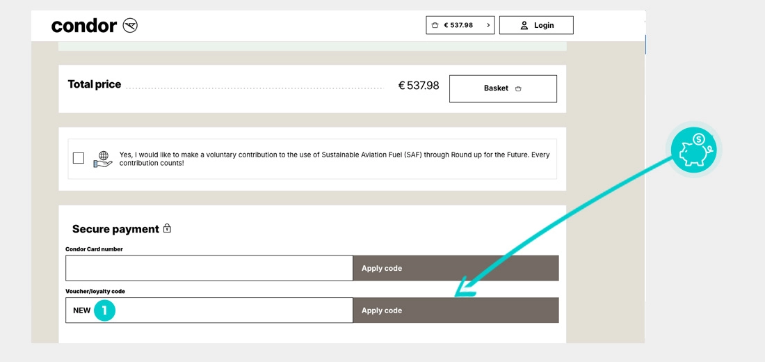 Návod ako uplatniť zľavový kód v košíku e-shopu Condor