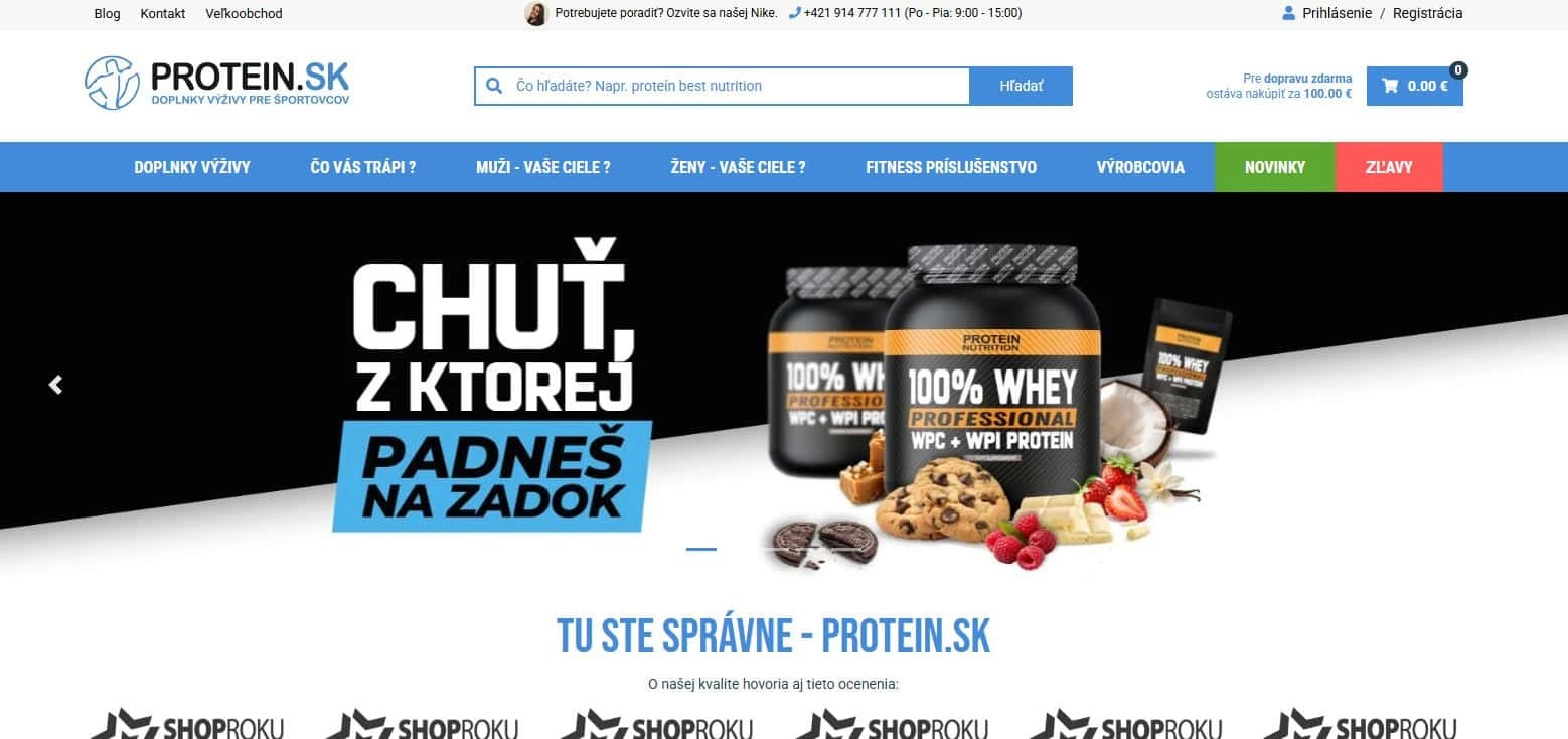 e-shop Protein s novými príchuťami proteínov