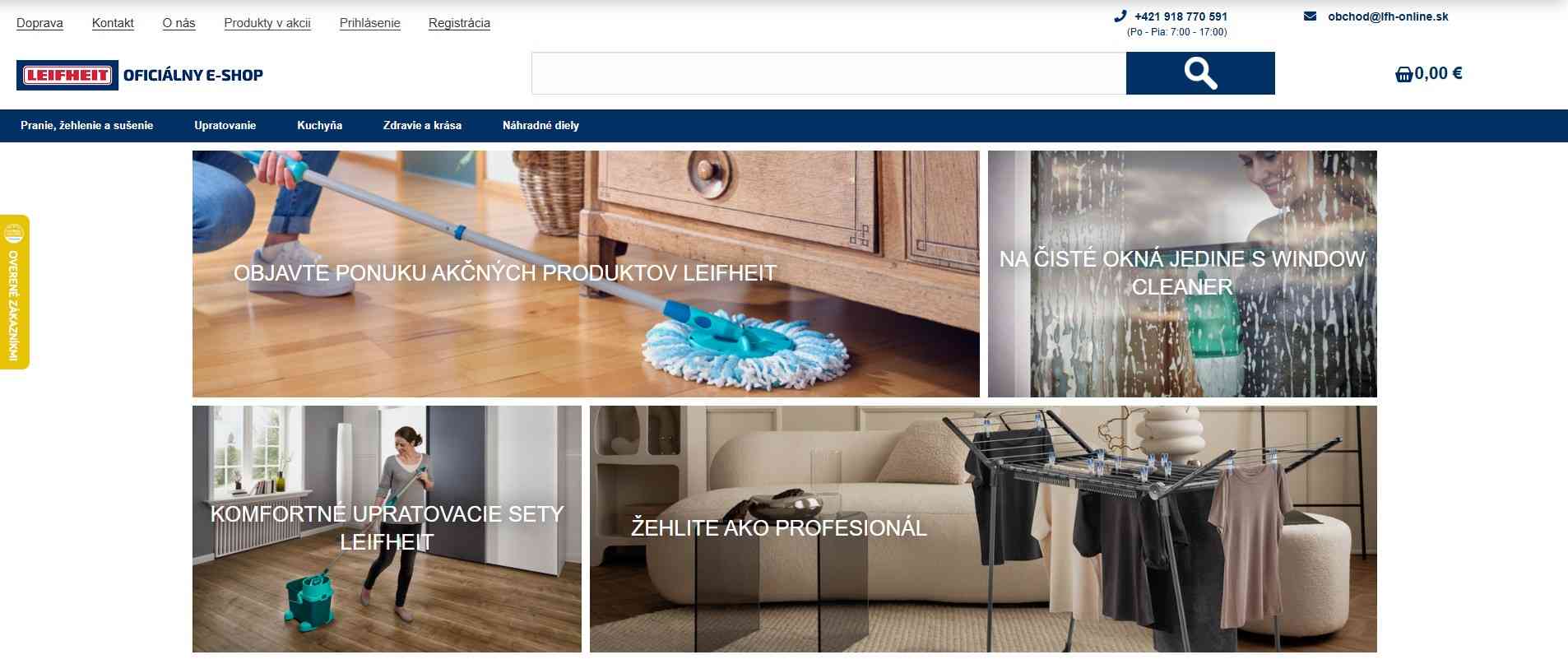 homepage Leifheit produkty na pranie žehlenie upratovanie