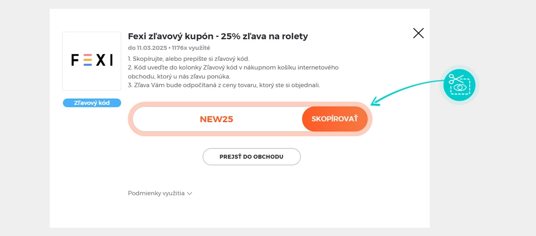Návod ako skopírovať zľavový kód Fexi