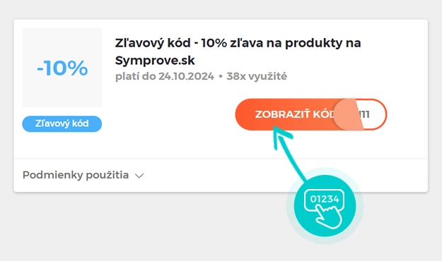 Ukážka zľavového kódu Symprove