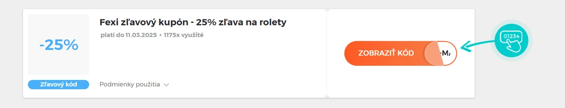 Ukážka zľavového kódu Fexi