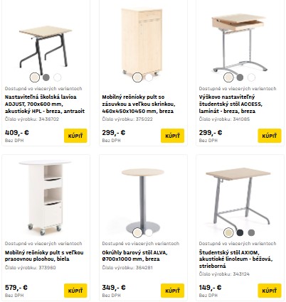 nábytok a doplnky do školy z e-shopu AJ produkty