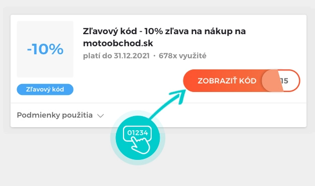 Ukážka zľavového kódu Motoobchod.sk