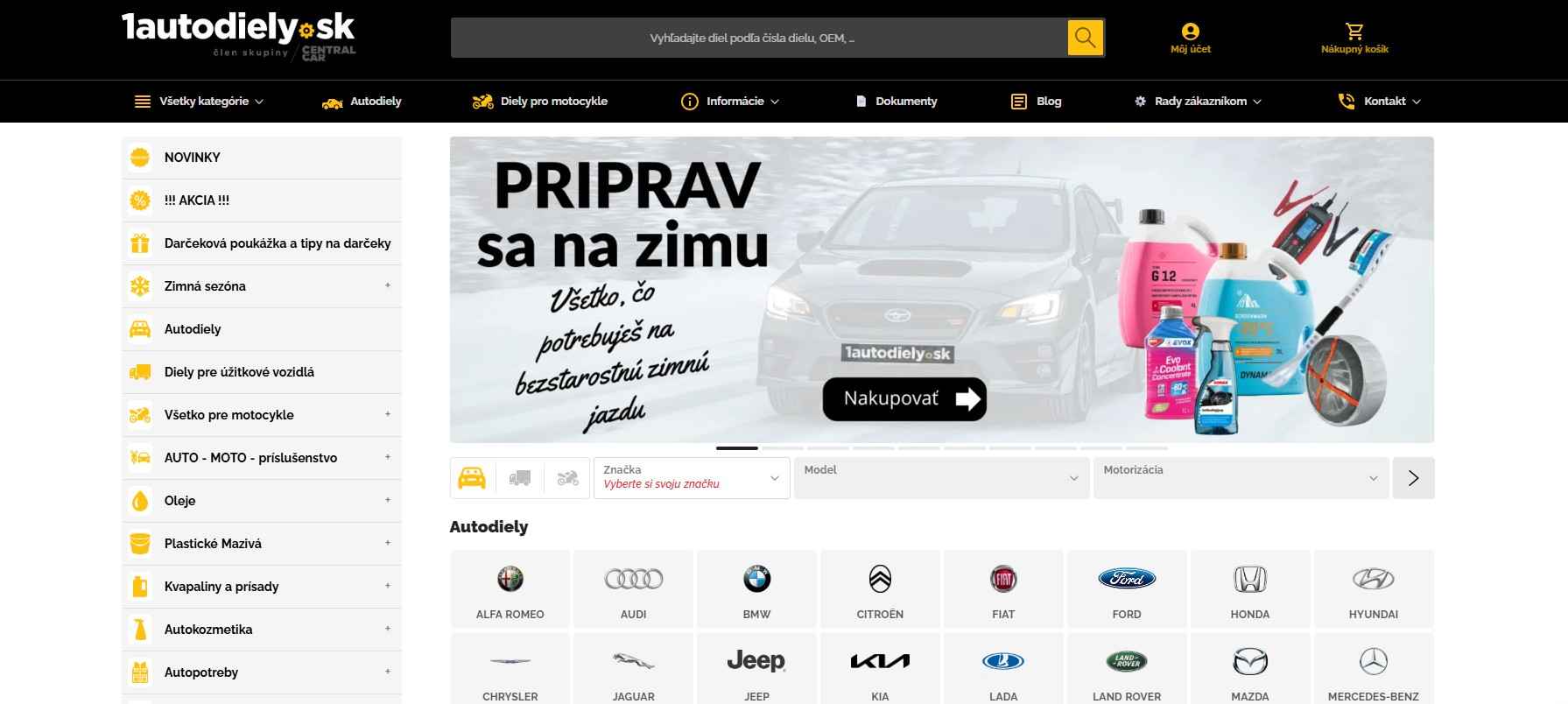 homepage 1autodiely s ponukou zimných produktov