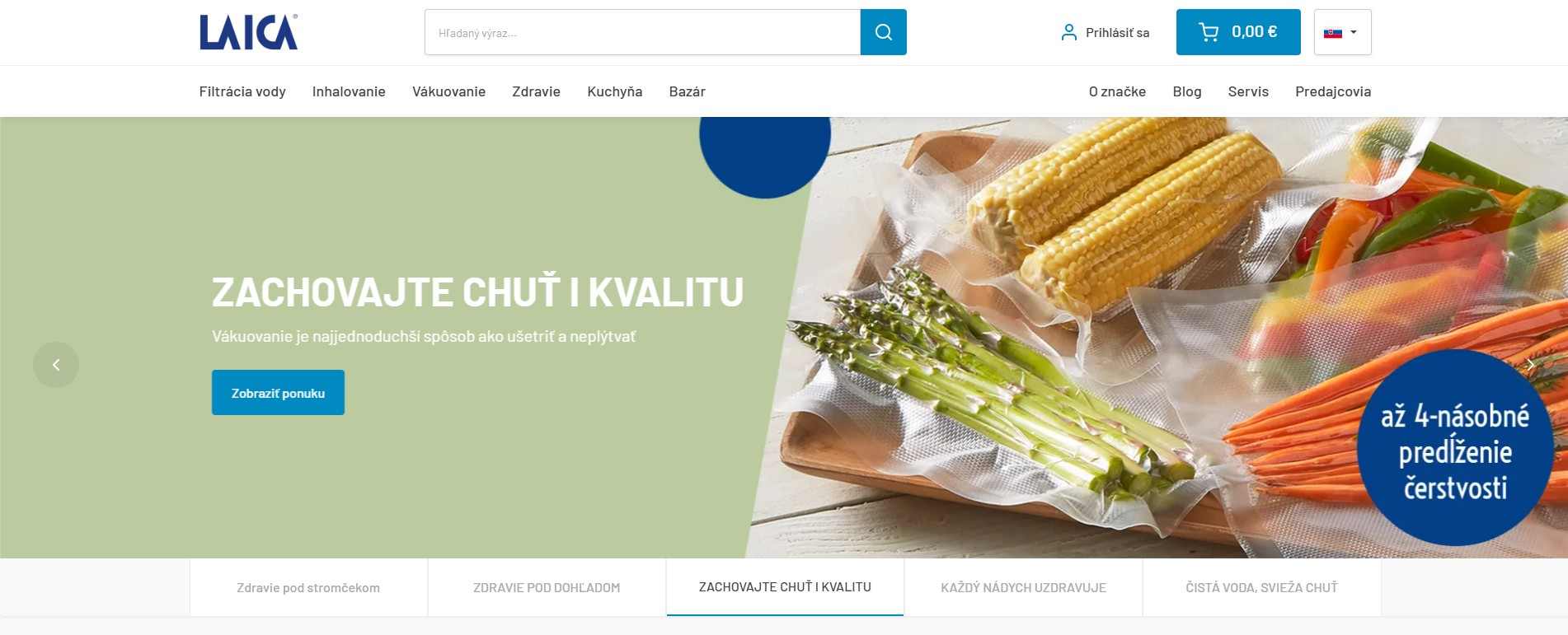 homepage Laica filtrácia vody inhalovanie vákuovanie zdravie kuchyňa