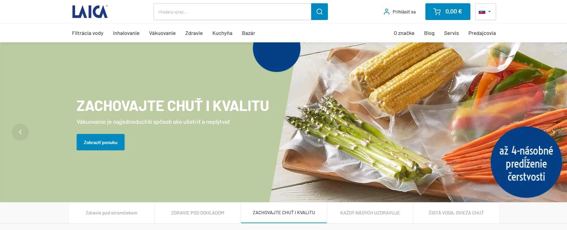 homepage Laica filtrácia vody inhalovanie vákuovanie zdravie kuchyňa