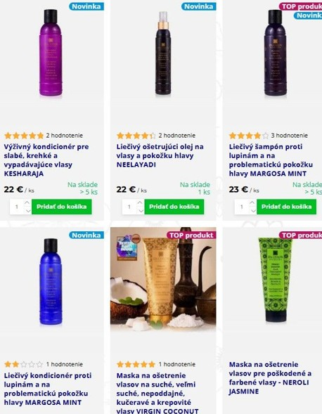 kozmetika na vlasy z e-shopu Spa Ceylon