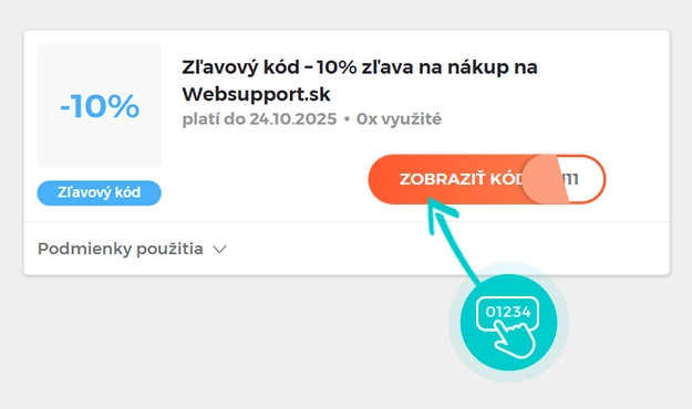 Ukážka zľavového kódu Websupport