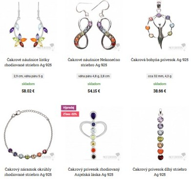 čakrové strieborné šperky