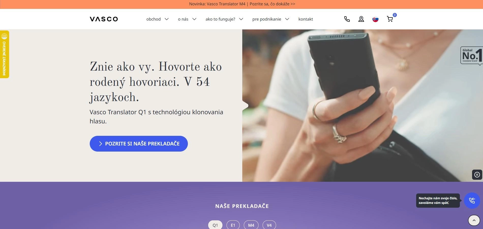 homepage Vasco Electronics prekladače