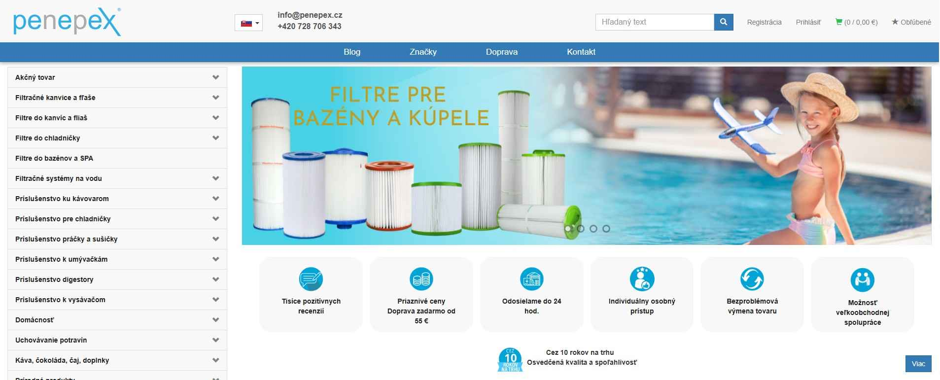 homepage Penepex filtre pre bazény a kúpele