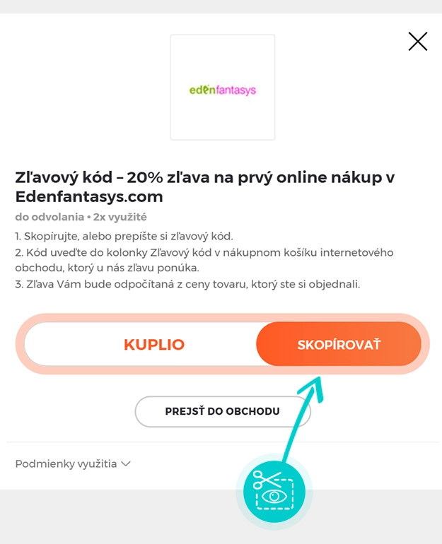 Návod ako skopírovať zľavový kód EdenFantasys