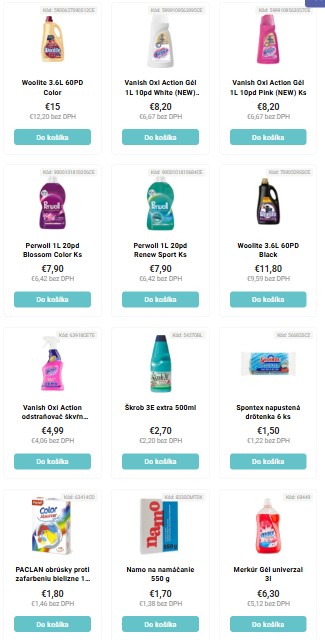 produkty na pranie a upratovanie