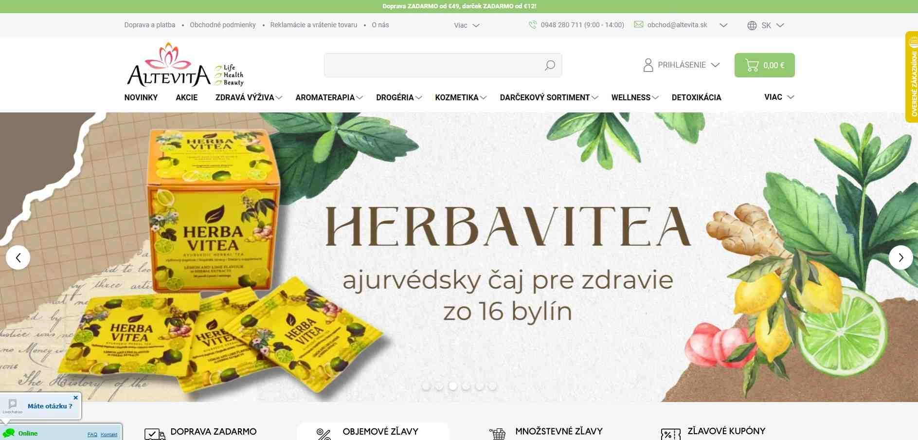 homepage Altevita zdravá výživa aromaterapia kozmetika