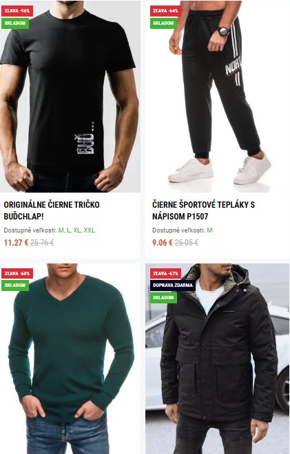 výber pánskeho oblečenia