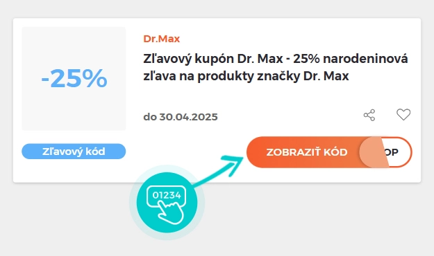 Ukážka zľavového kódu Dr.Max