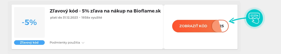 Ukážka zľavového kódu BioFlame