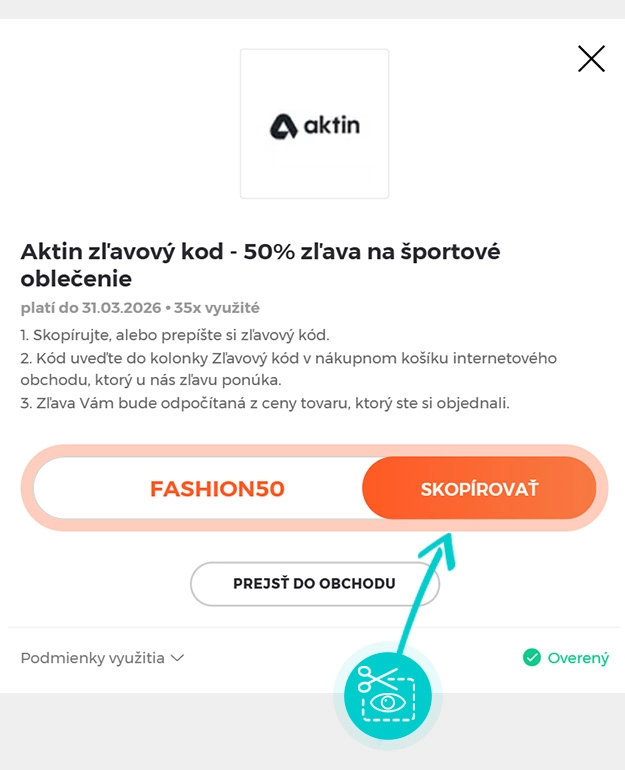 Návod ako skopírovať zľavový kód Vilgain