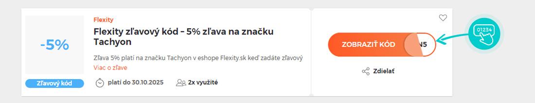 Ukážka zľavového kódu Flexity