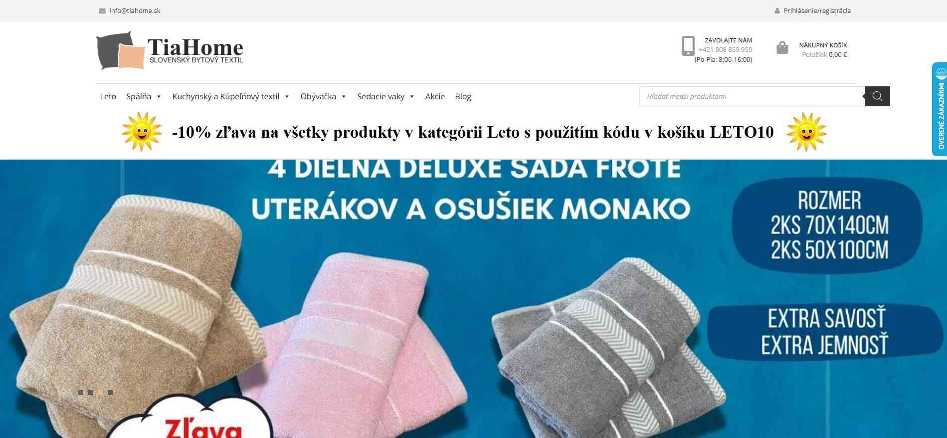homepage Tia Home uteráky a osušky