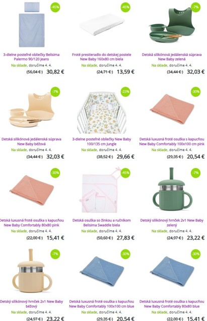 dojčenské potreby z e-shopu Mimulo