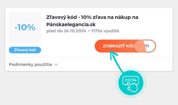 Ukážka zľavového kódu Pánska elegancia
