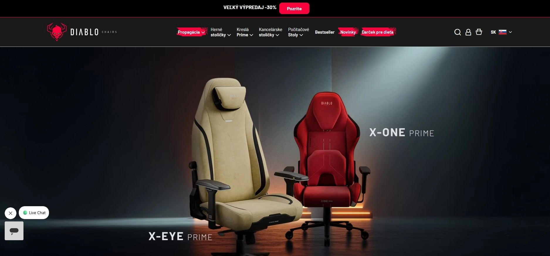 homepage Diablo Chairs herné stoličky kancelárske stoličky počítačové stoly