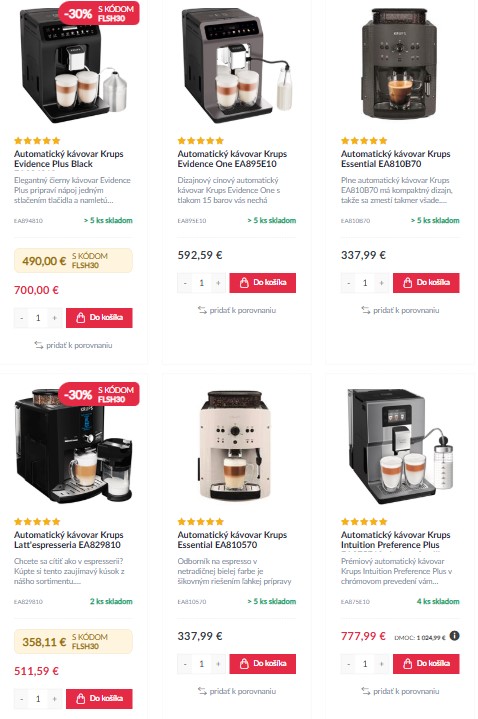automatické kávovary z e-shopu Home & Cook