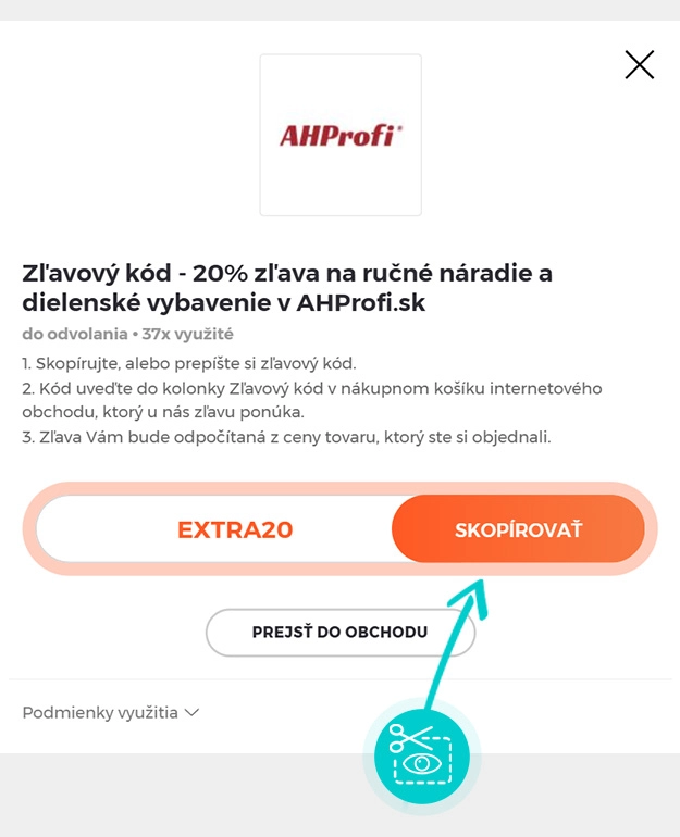 Návod ako skopírovať zľavový kód AHProfi