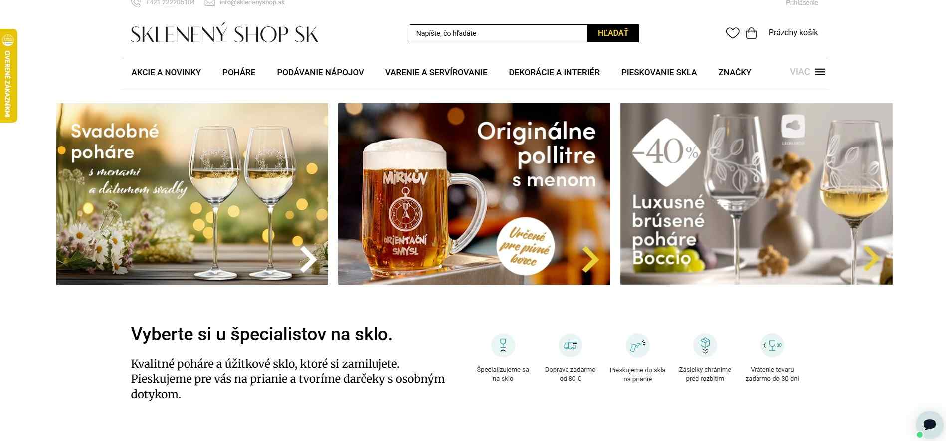 Sklenený shop SK