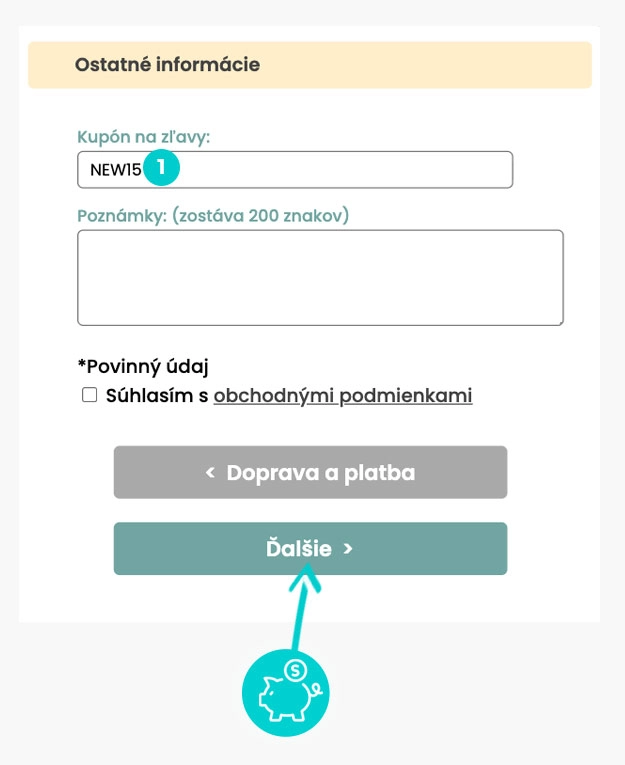 Návod ako uplatniť zľavový kód v košíku e-shopu MFP papier