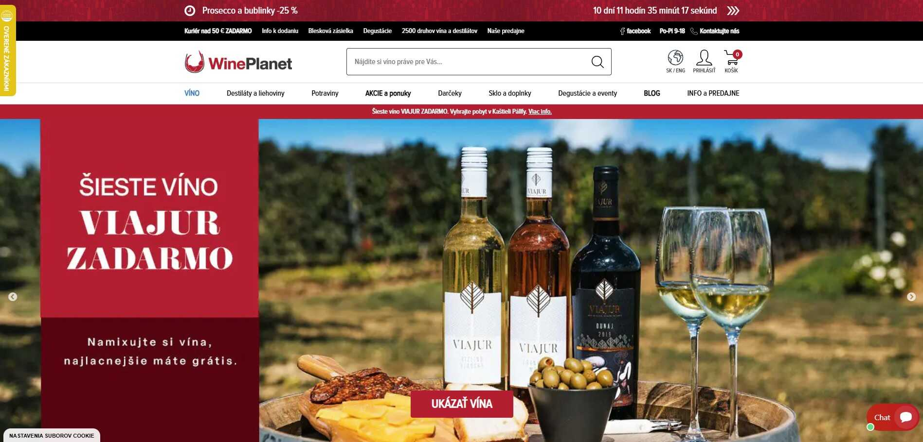 homepage WinePlanet s ponukou vína