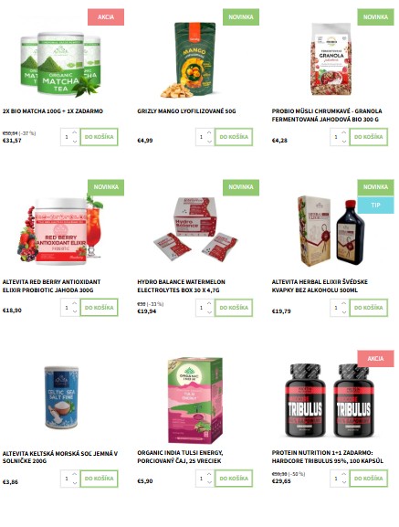 zdravá výživa z e-shopu Altevita