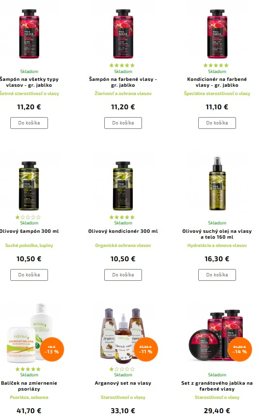 produkty na vlasy z e-shopu Hill Vital