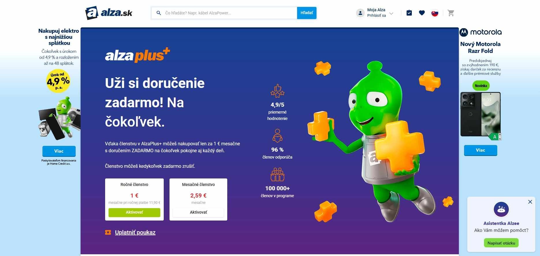 obchod Alza členstvo v AlzaPlus+ doručenie zadarmo