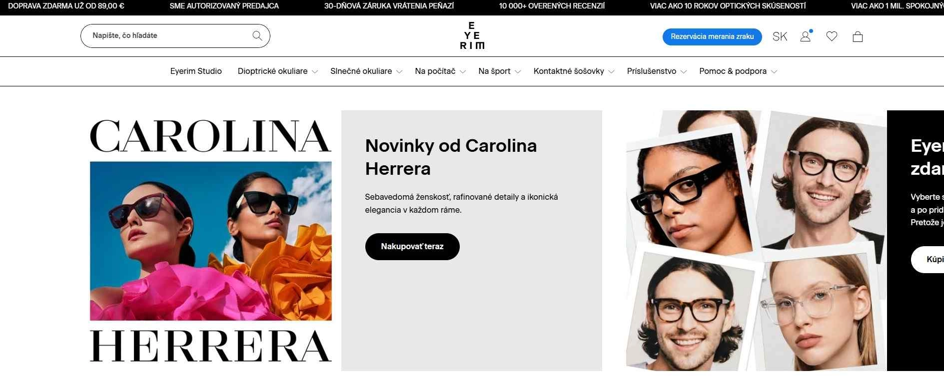 homepage Eyerim dioptrické okuliare slnečné okuliare kontaktné šošovky
