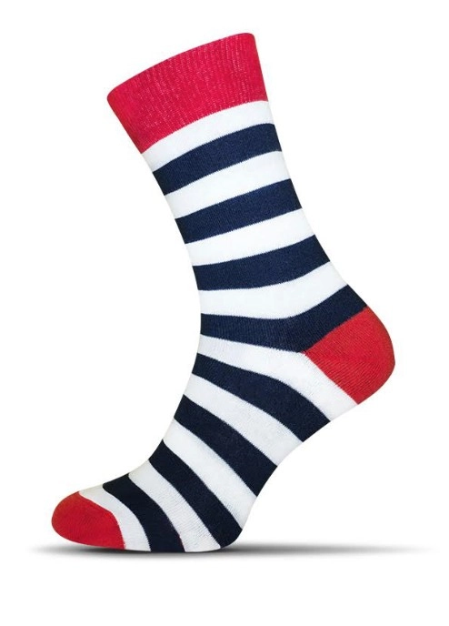 červeno-čierna prúžkované ponožka