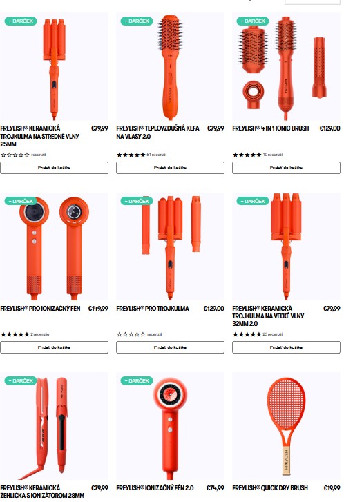 stylingové produkty z e-shopu Freylish