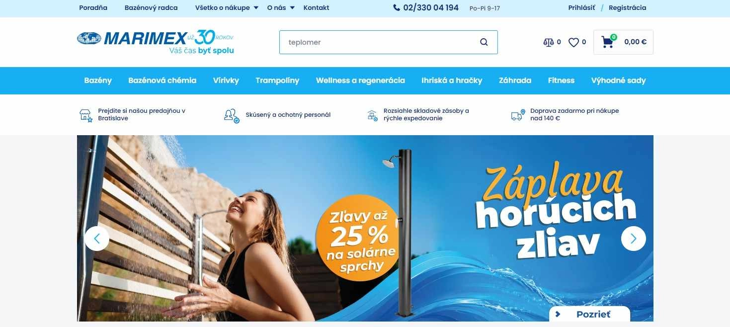 homepage Marimex bazény trampolíny infrasauny