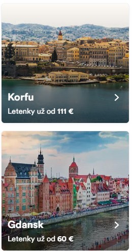 ponuky do mestá Korfu a Gdansk