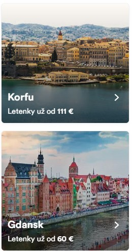 ponuky do mestá Korfu a Gdansk