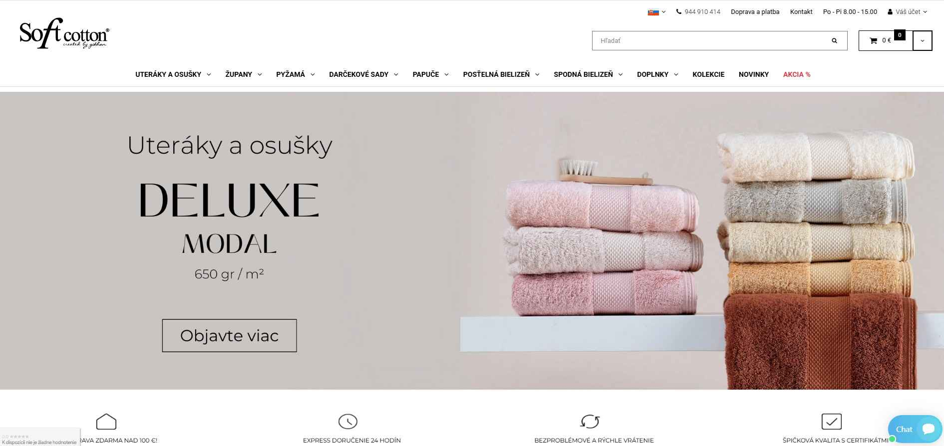 home page Softcotton s ponukou uterákov a osušiek