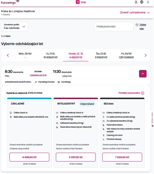 proces nákupu leteniek