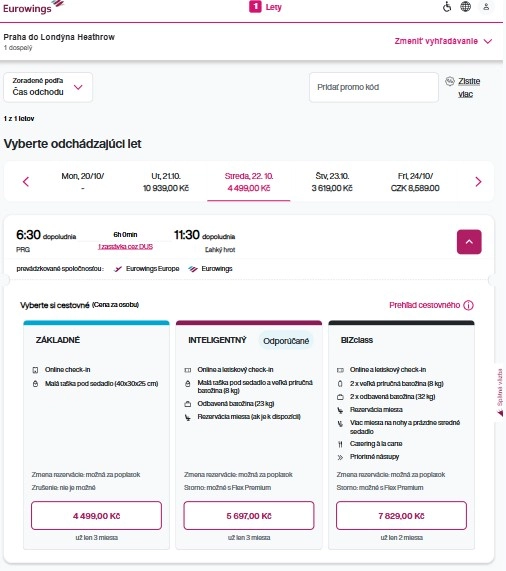 proces nákupu leteniek