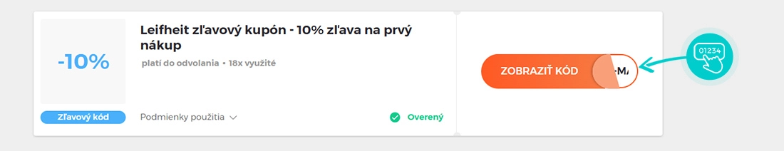 Ukážka zľavového kódu Leifheit