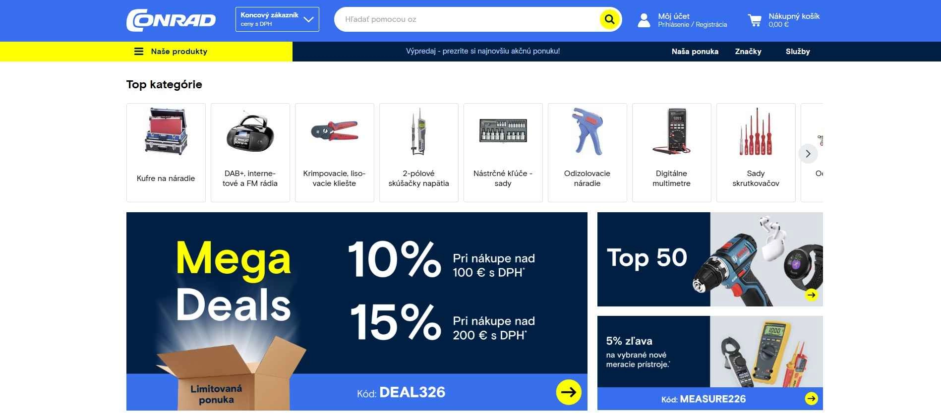 homepage Conrad počítače multimédiá domácnosť náradie