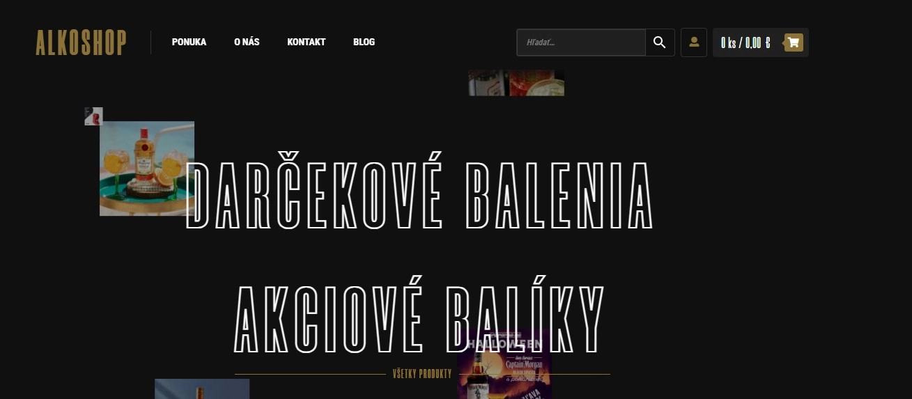 homepage Alkoshop darčekové balenia akciové balíky