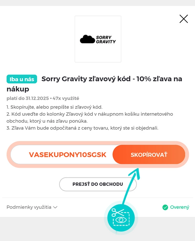 Návod ako skopírovať zľavový kód Sorry Gravity